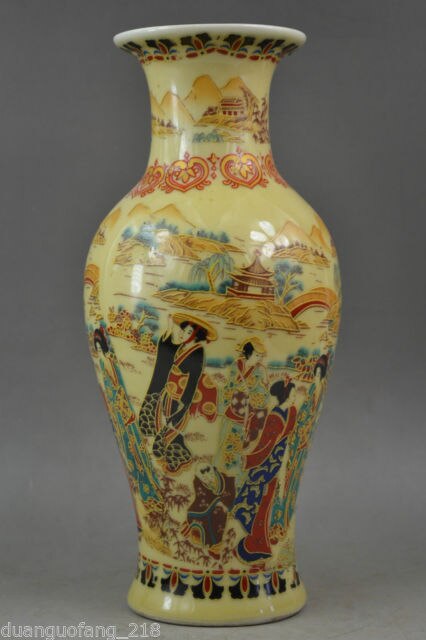 Exquisite Chinese Handwork Old Porcelain Painting with Dowager Landscape Vase