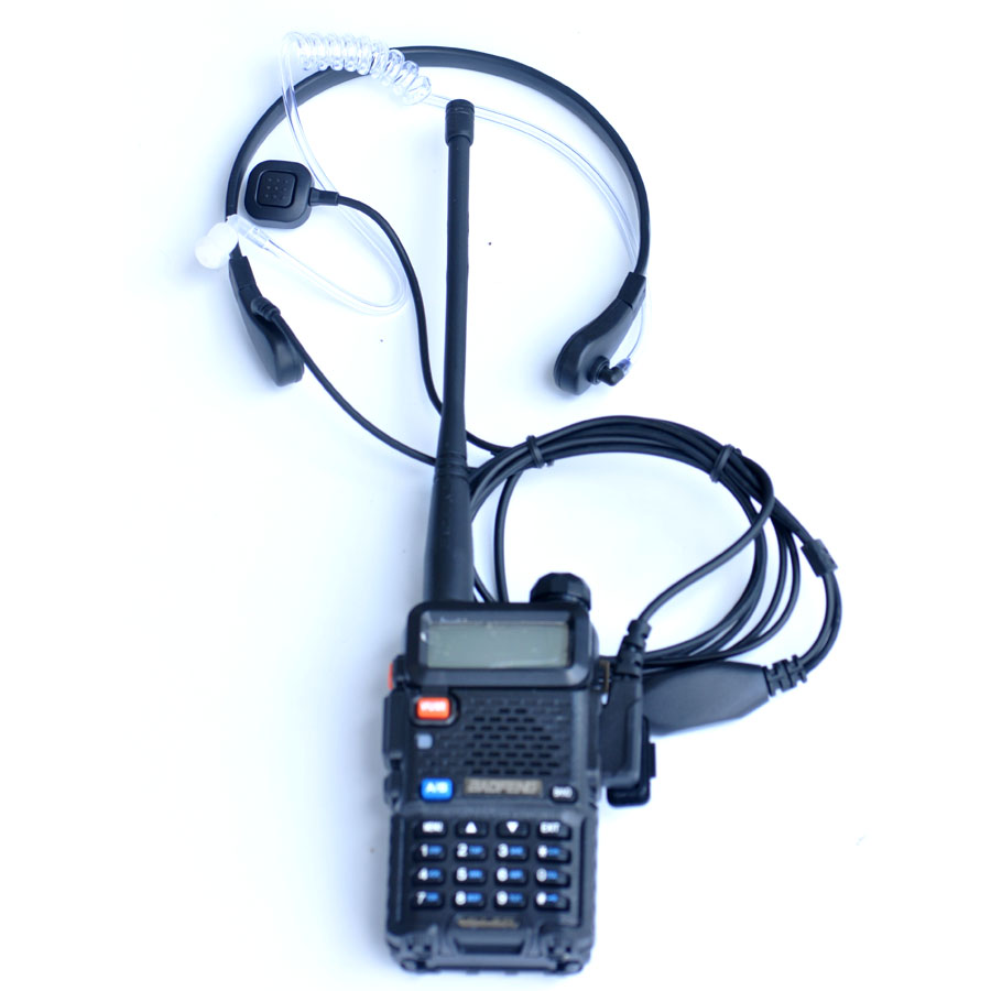 Baofeng Keel Microfoon Keel Trillingen Headset Voor Twee Manier Radio Baofeng UV-5R UV-82 UV-B6 BF-888S Walkie Talkie Oortelefoon