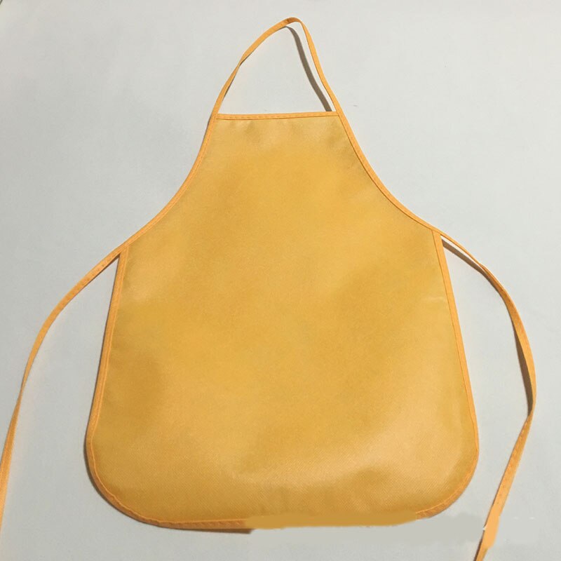 Unisex Colorful Children Aprons Waterproof Non-Woven Fabric Painting Kids Apron for Activities Art Painting Class Craft: light orange