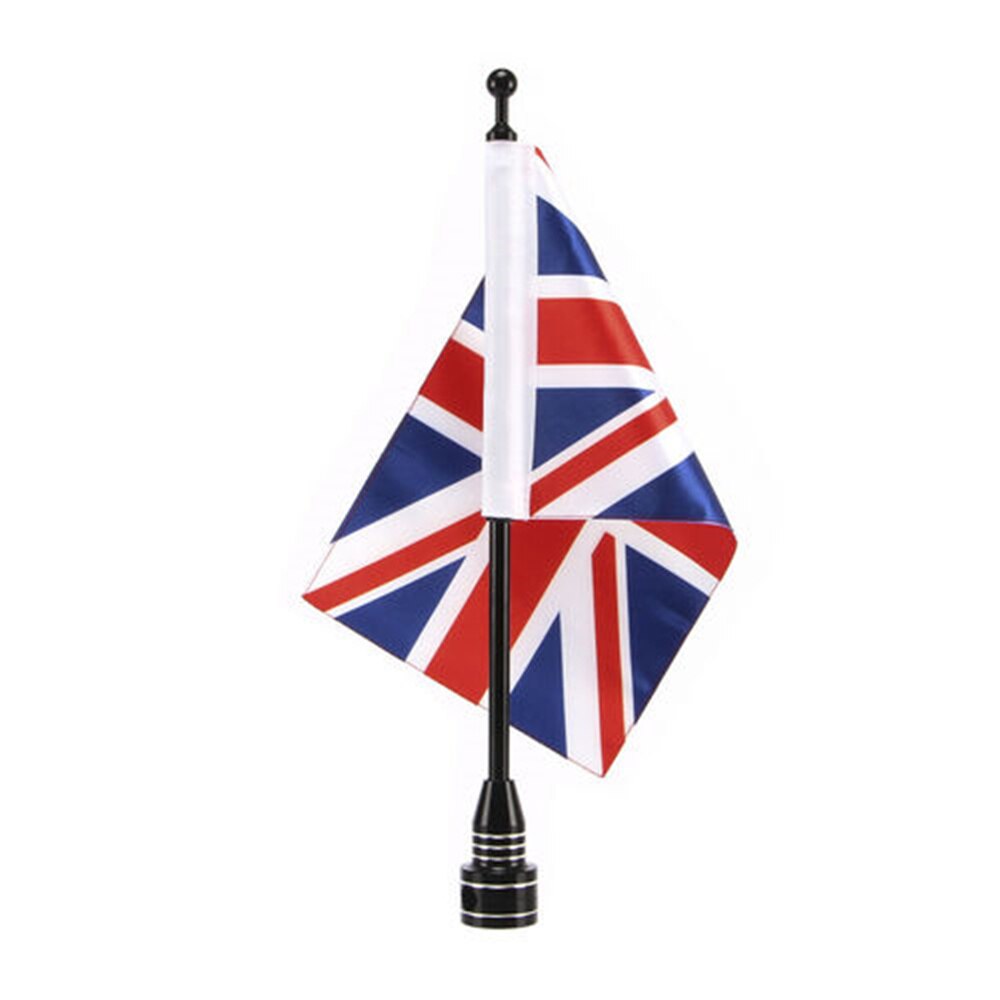 Mât de drapeau latéral réglable universel pour moto, 6x9 pouces, en Polyester, 8 drapeaux de pays pour la plupart: UK black