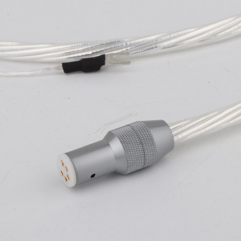 Hifi Tonearm Cable 5 Pin Xlr to RCA Wire OFC Silver Plated Audio Cable Hi-end DIN Connector to 2RCA Cable Audiophile Phono Cable