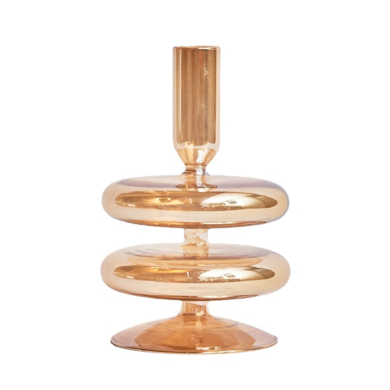 Floriddle Retro Candlesticks Taper Candle Holders Tall Candlesticks Decoration Party Glass Vase Home Decor Wedding Decoration: Chocolate