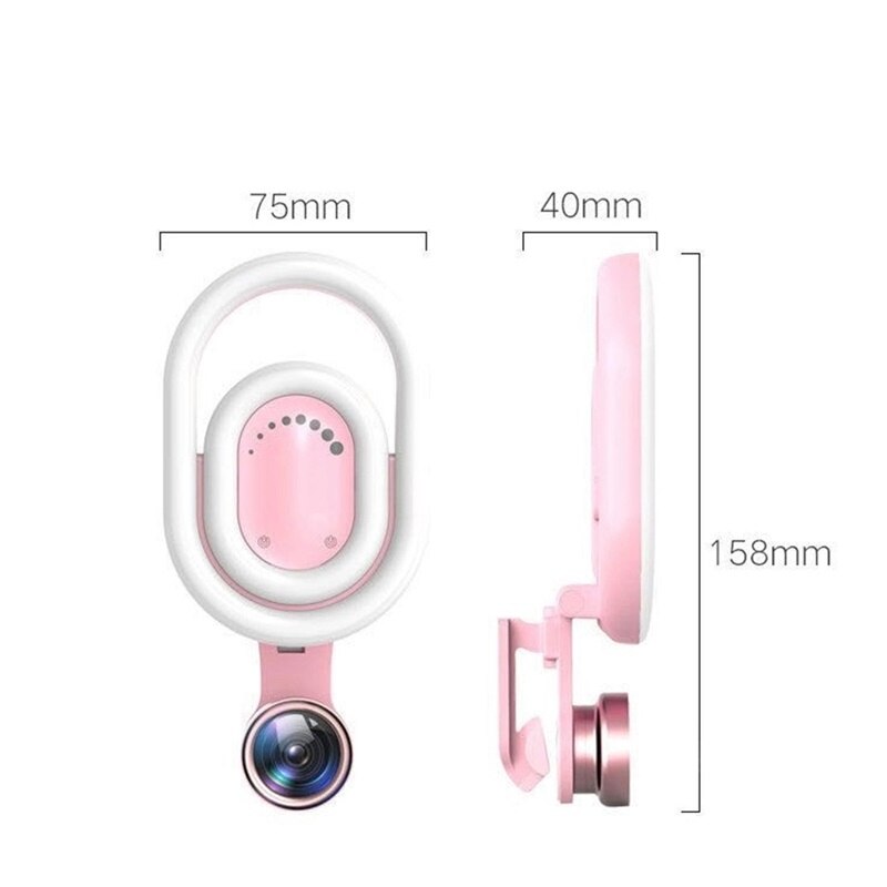 Tongdaytech LED Selfie Ring Füllen Licht Clip Dimmbare Fotografie Lampe Kamera Weitwinkel Makro Objektiv Für Schönheit machen-hoch Video Live