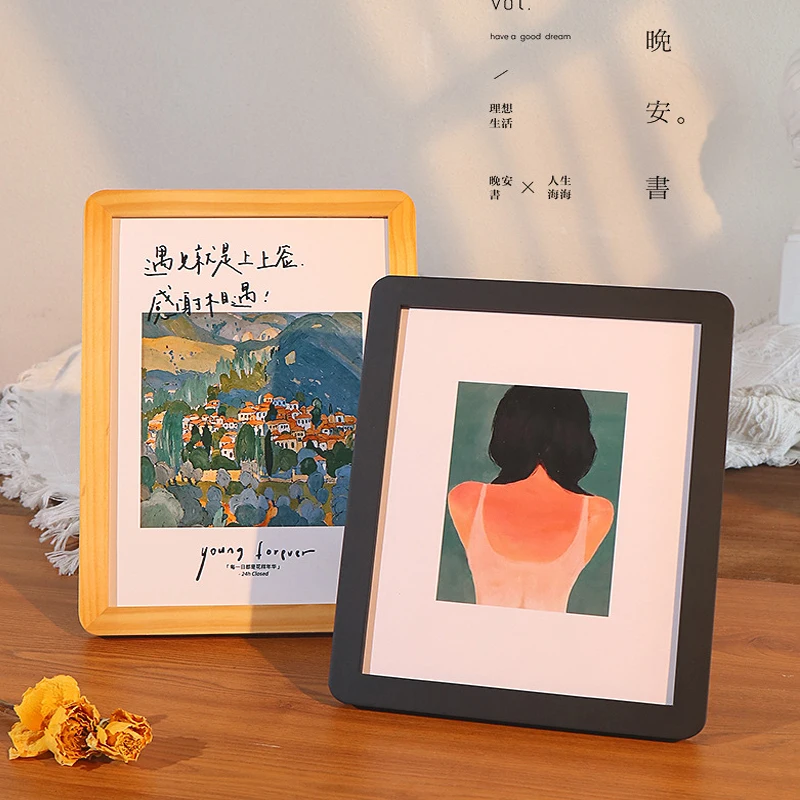 Moldura de madeira colorida, molduras para fotos de casamento, moldura criativa para decoração de mesa de fotos e acessórios