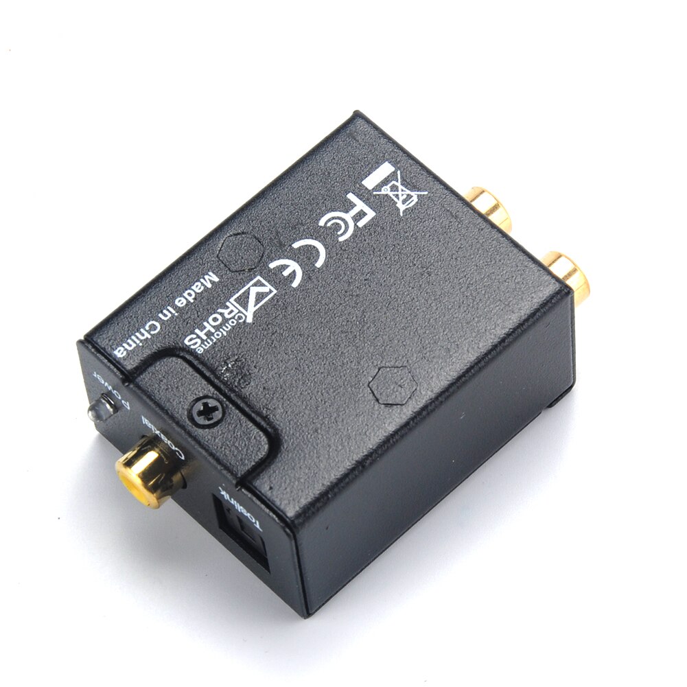 Digital Optical Coaxial Toslink Signal to Analog Audio Converter Adapter RCA Digital To Analog Audio Converter Black
