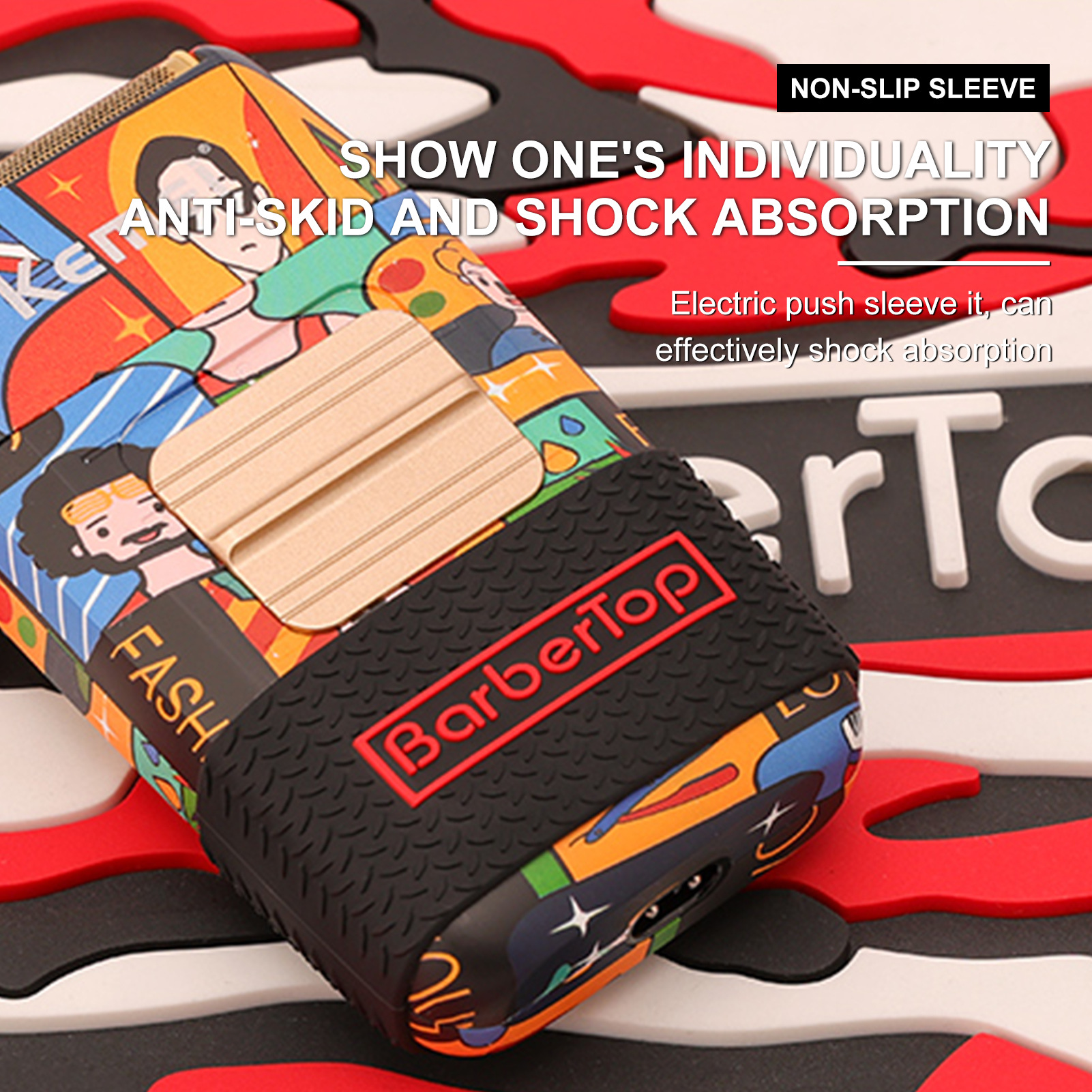 Barbiere in gomma professionale Manicotto protettivo per spinta elettrica Fasce per impugnatura per salone Copertura per clipper antiscivolo Accessori per barbiere Strumenti