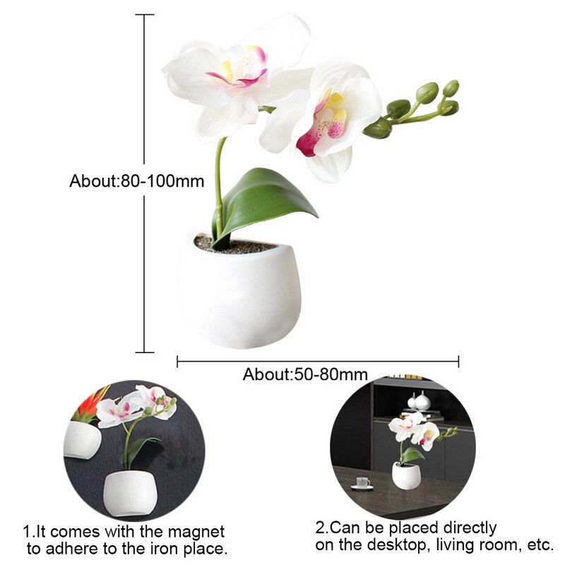 Koelkast Magneten Ingemaakte Kunstmatige Groene Succulente Planten Bonsai Set Nep Bloem Vaas Souvenir Schoolbord Magnetische Stickers #15