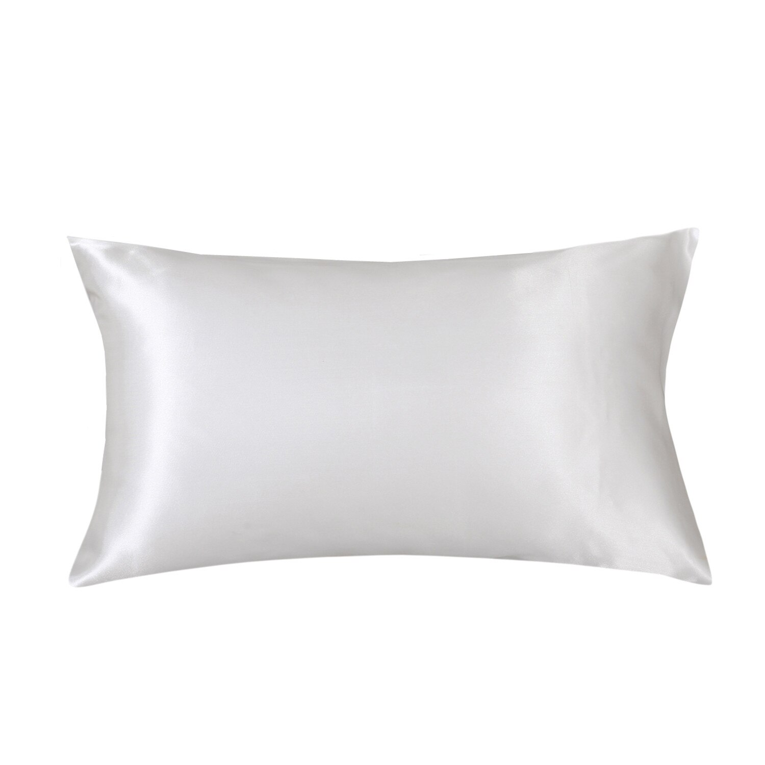Funda de almohada de seda 100% para decoración del hogar, funda de almohada de satén sedoso, de belleza, cómoda: 470 x 740 mm / Castaño