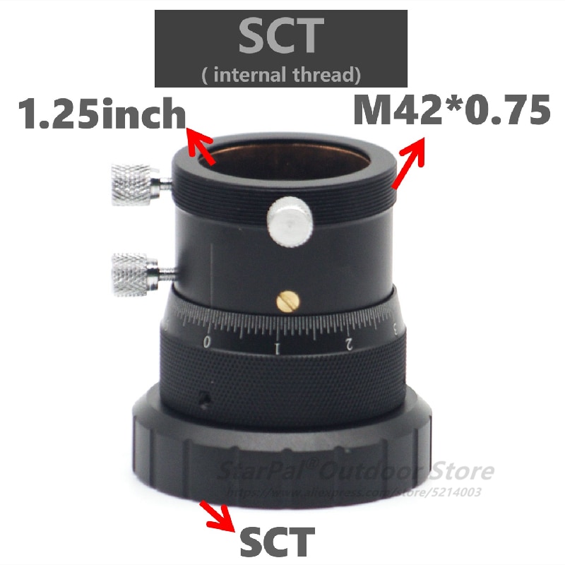 StarPal Double Helical Focuser 1.25" SCT-in High Precision for Telescope / Finder & Guidescope w/ Brass Compression Ring