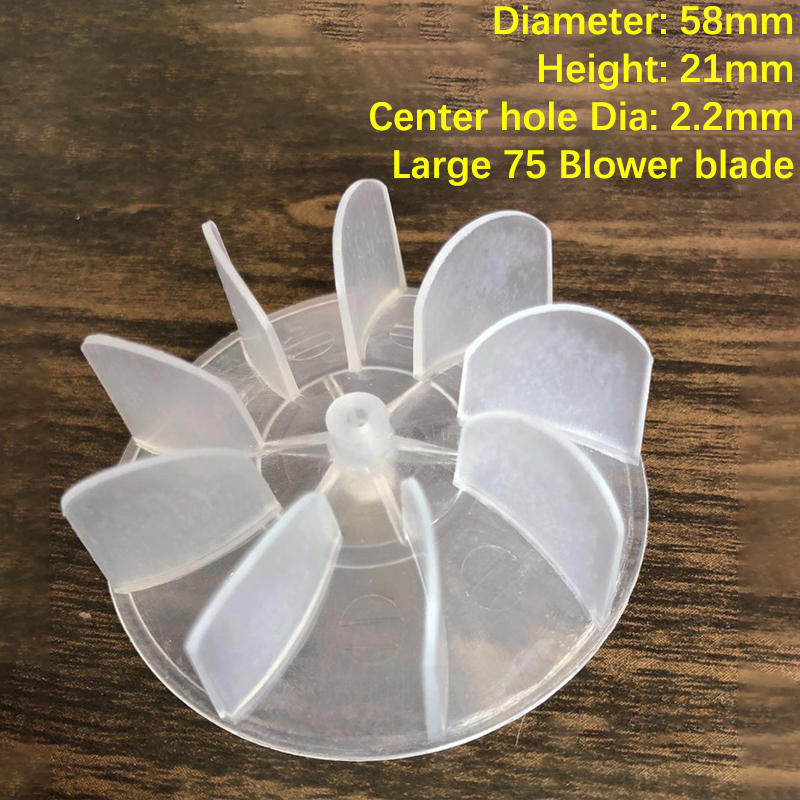 Transparent Plastic Fan Blades Hair Dryer Universal High-power Motor Fan 7 Blades Fan Blade Replacement 35mm/42mm/50mm/65mm: Beige