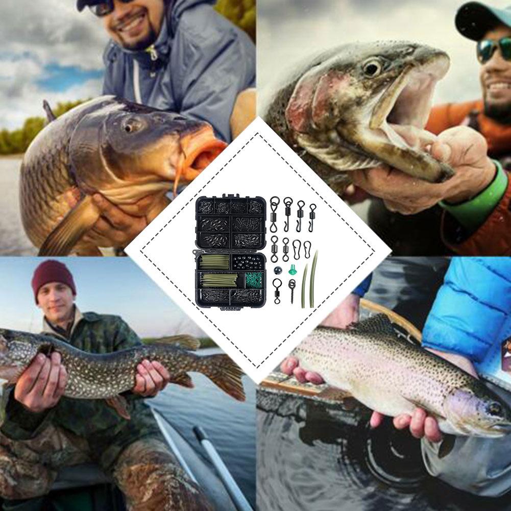 300/400 Pcs/Box Fishing Accessories Set Portable European Style Carp Fishing Set Tackle Kit Outdoor Fishing Equipment Carp Fish