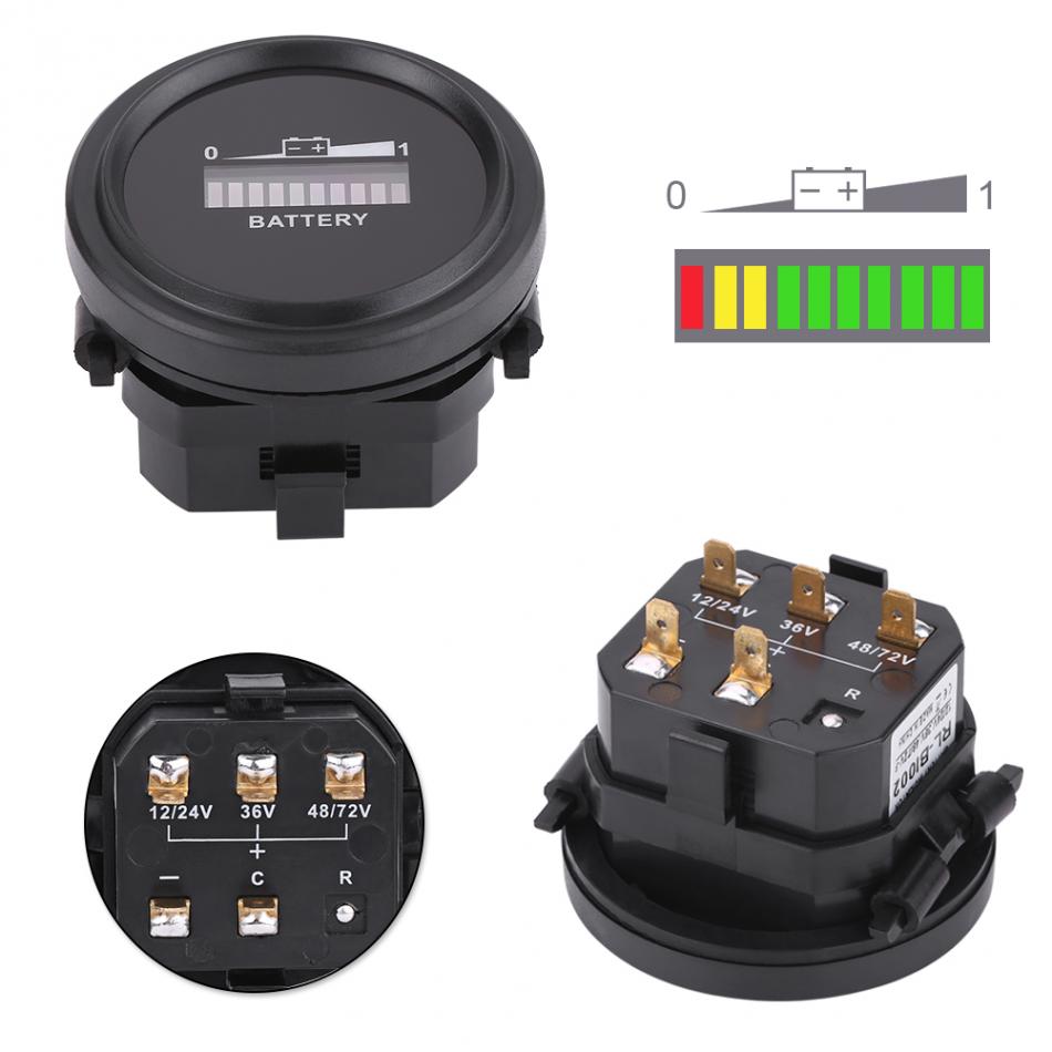 DC 12V 24V 36V 48V 72V Battery Monitor LCD Digital Battery Meter With Alarm, Front Setting And Switch Key, Battery Capacity Voltage Indicator Battery - View #13