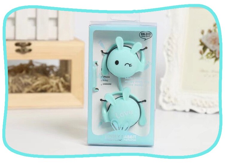 3.5mm schattige cartoon stereo oordopjes met oorhaakjes voor sport, voor meisjes en kinderen, voor de xiaomi mobiele telefoon  mp3: Blauw