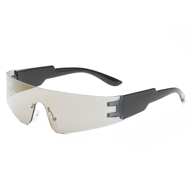 Gafas de sol Punk de una pieza para ciclismo, gafas de sol con espejo Y2K para mujer, gafas envolventes de los años 2000, gafas de
