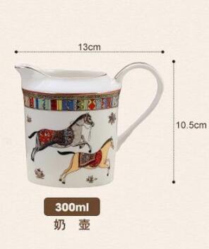 Hesteben kina porcelæn kaffekrus fad kopper kaffe mælk sukker pot valgfri: Mælkekrukke