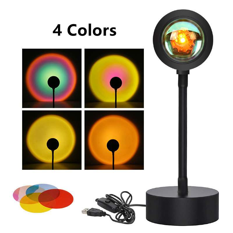 Smart Bluetooth Sunset Projection Lamp Sunset Projector Night Light APP Remote Led Lights for Room Decoration Photography: No Remote 4 Colors