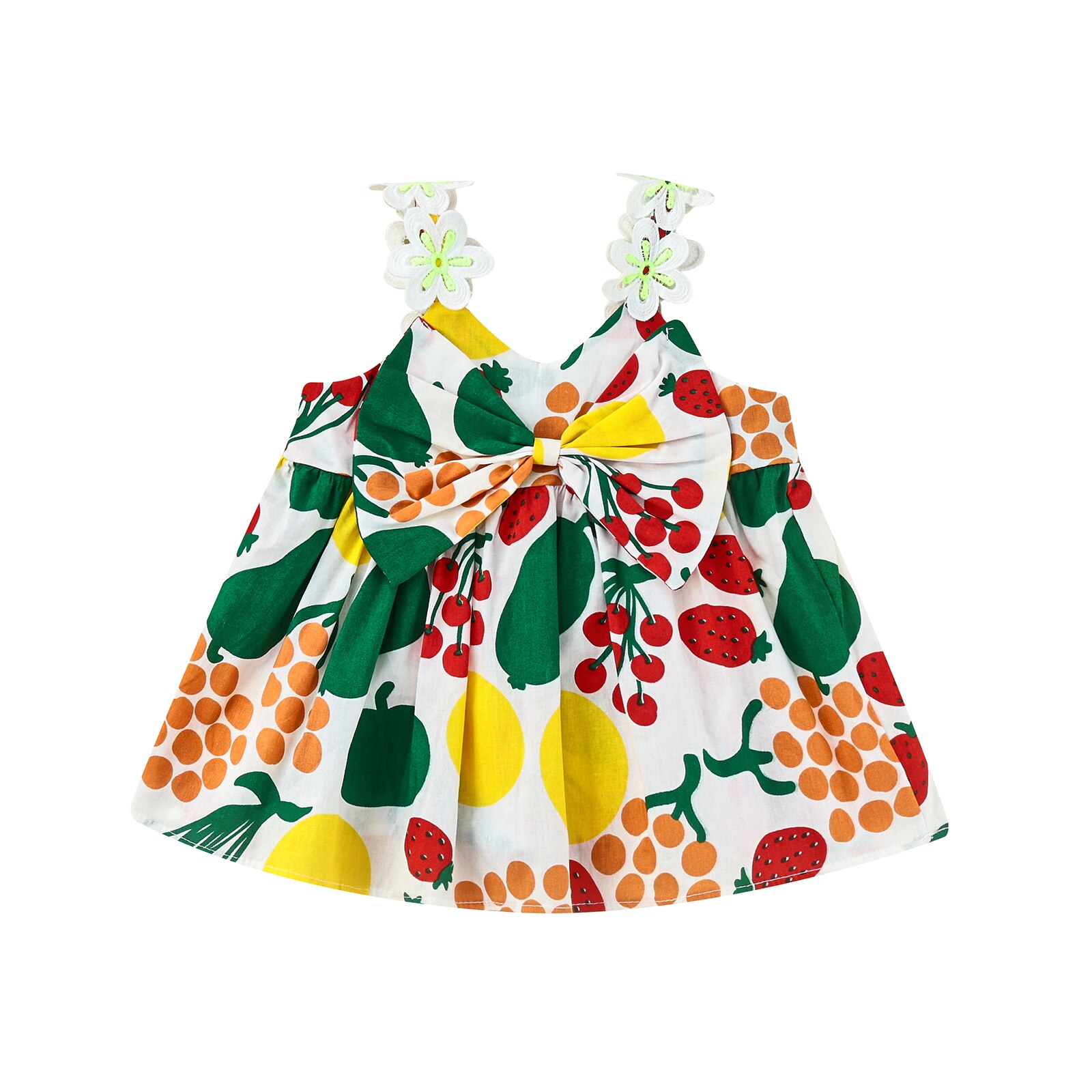 Vêtements d'été pour bébés filles, jolie robe de plage en coton imprimé Floral, sans manches, à bretelles, tenue de princesse: YELLOW / 12M