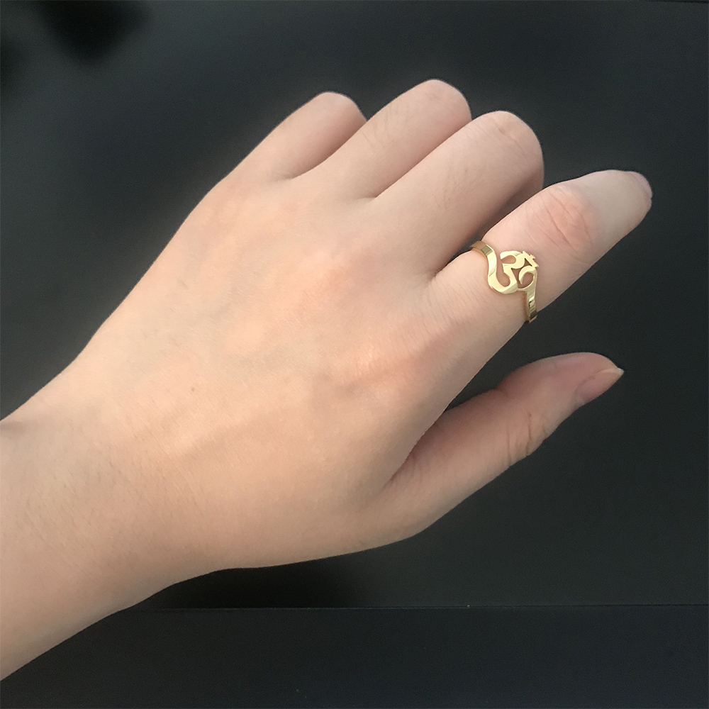Unift Buddhism Hindu Yoga Om Aum Rings For Women Supernatural Talisman Stainless Steel Amulet Jewelry Religious Meditatio