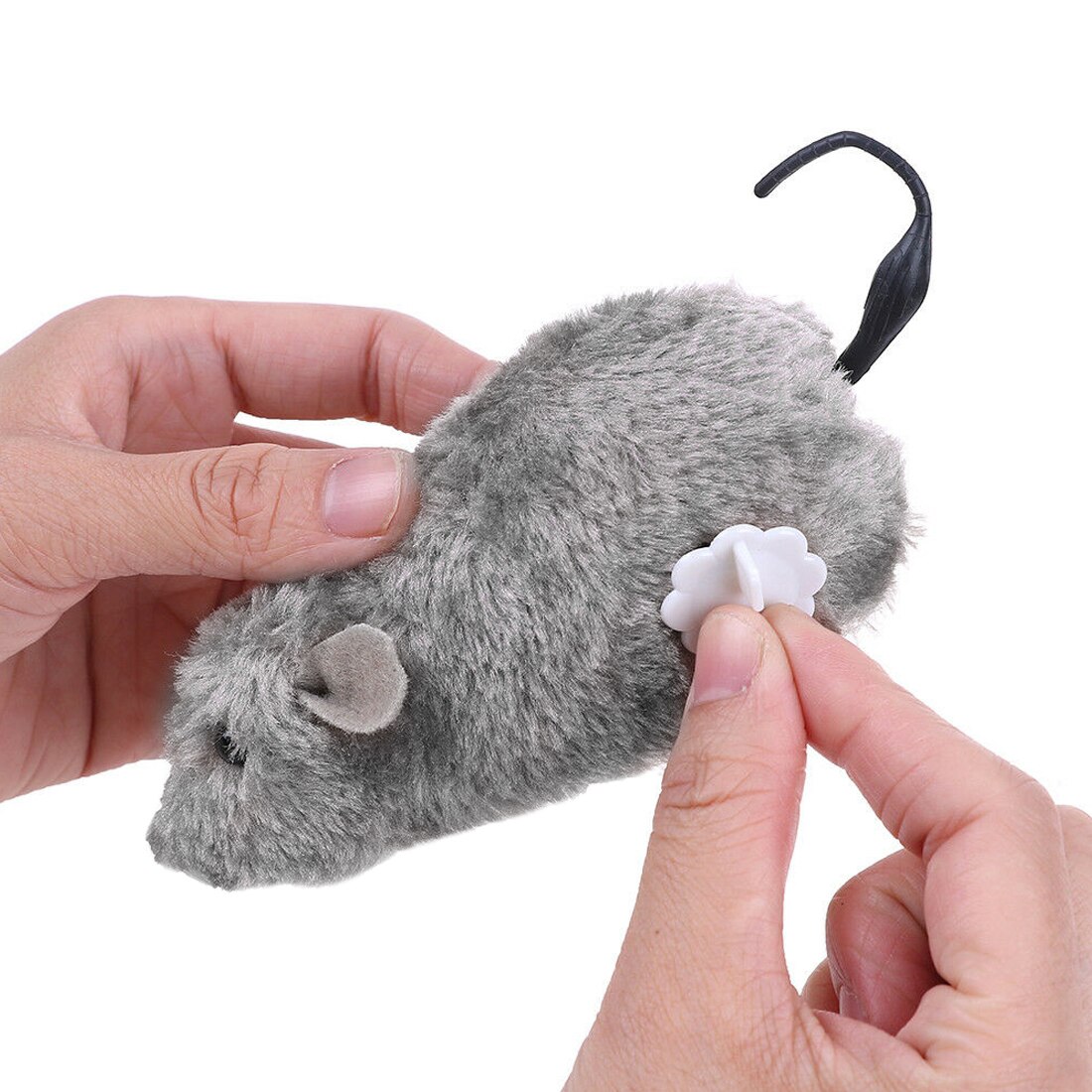 horloge puissance en peluche souris jouet chat chien jouant jouet mécanique mouvement Rat souris artificielle accessoires pour animaux de compagnie