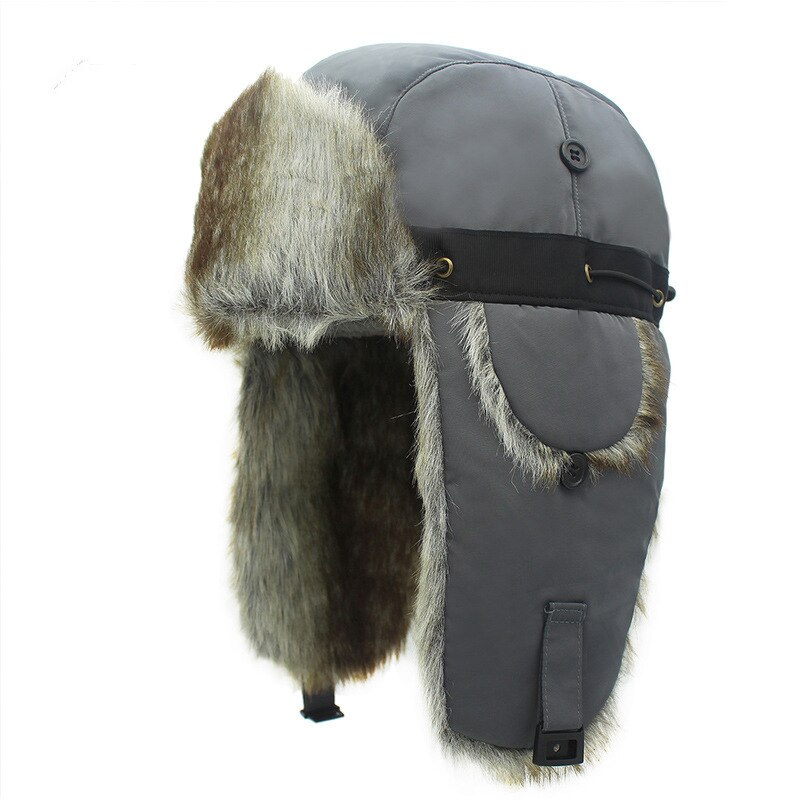 Gorros de invierno para hombre bombardero sombrero de piel rojo cálido gorra a prueba de viento mujeres grueso tartán ruso Ushanka sombrero: 7