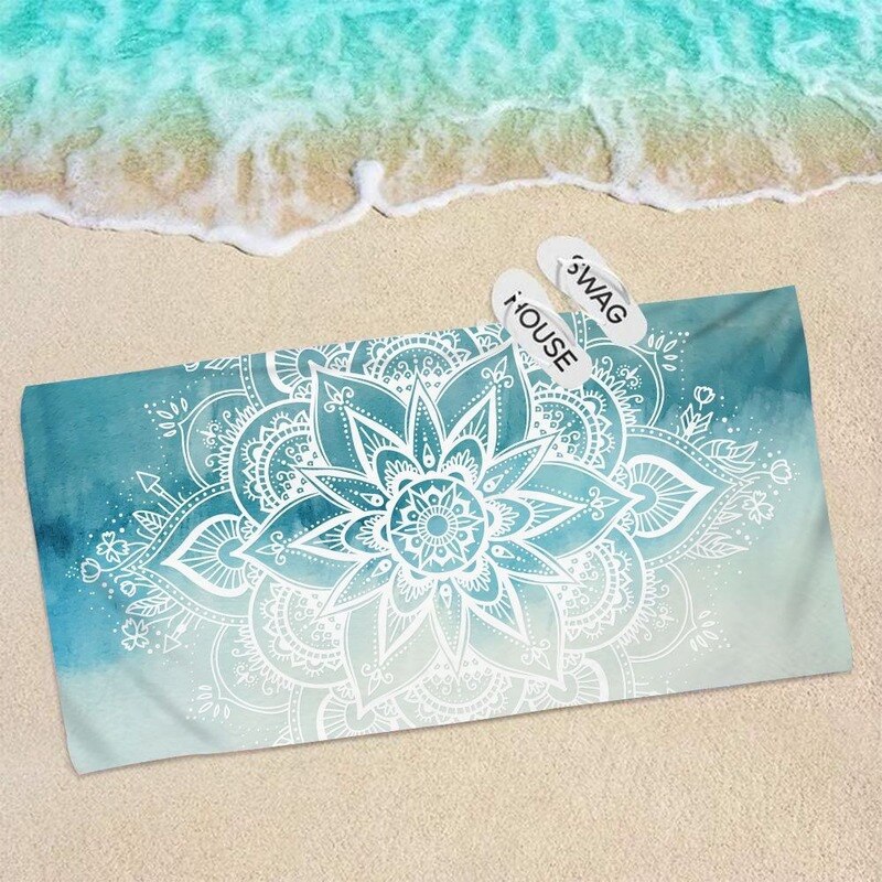 70*140 Boho Mandala Surf Poncho Microfiber Badhanddoek Strand Handdoeken Snel Droog Strand Mat Volwassen Strand Handdoeken Vrouwen bloemen Cover Ups