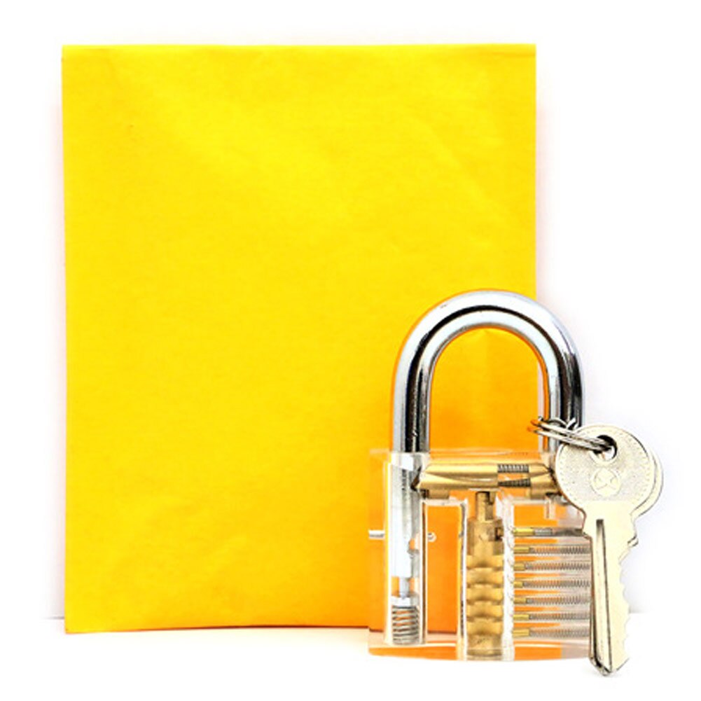 Locksmith Tool Transparent Visible Pick Cutaway Practice Padlock Lock W/Broken Key Removing Hooks Lock Extractor Set