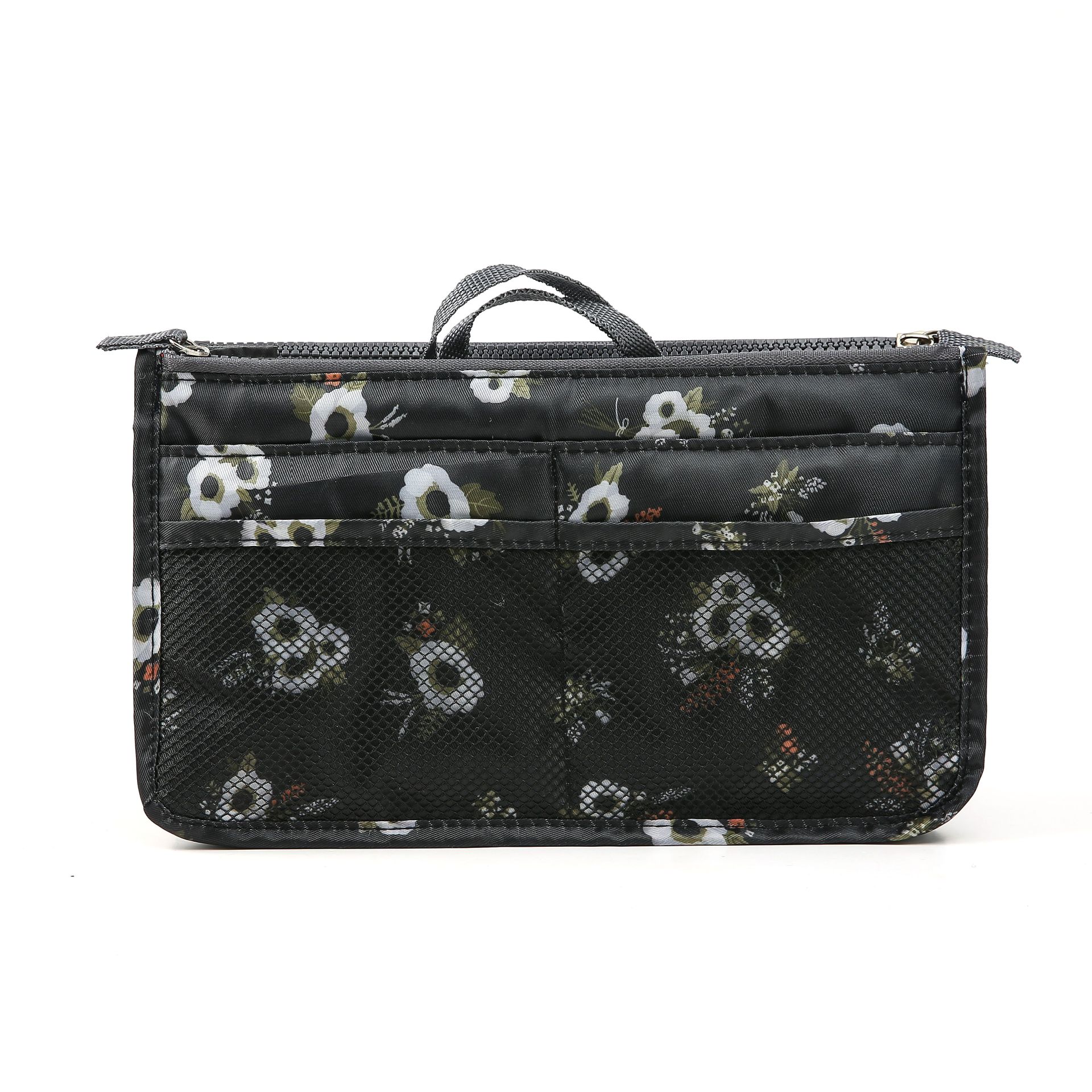 Estuche para maquillaje de viaje para mujer, bolsa organizadora de inserción, bolso de nilón forro grande, bolso de cosméticos para mujer: New Color 6