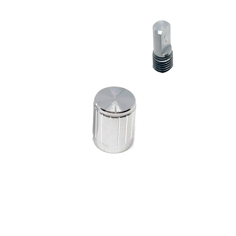 5 stk svart sølv gylden aluminiumslegering bryterhetter potensiometer knotter koder bryter plomme aksel d akse halv aksel 15 x 17mm: Hvit