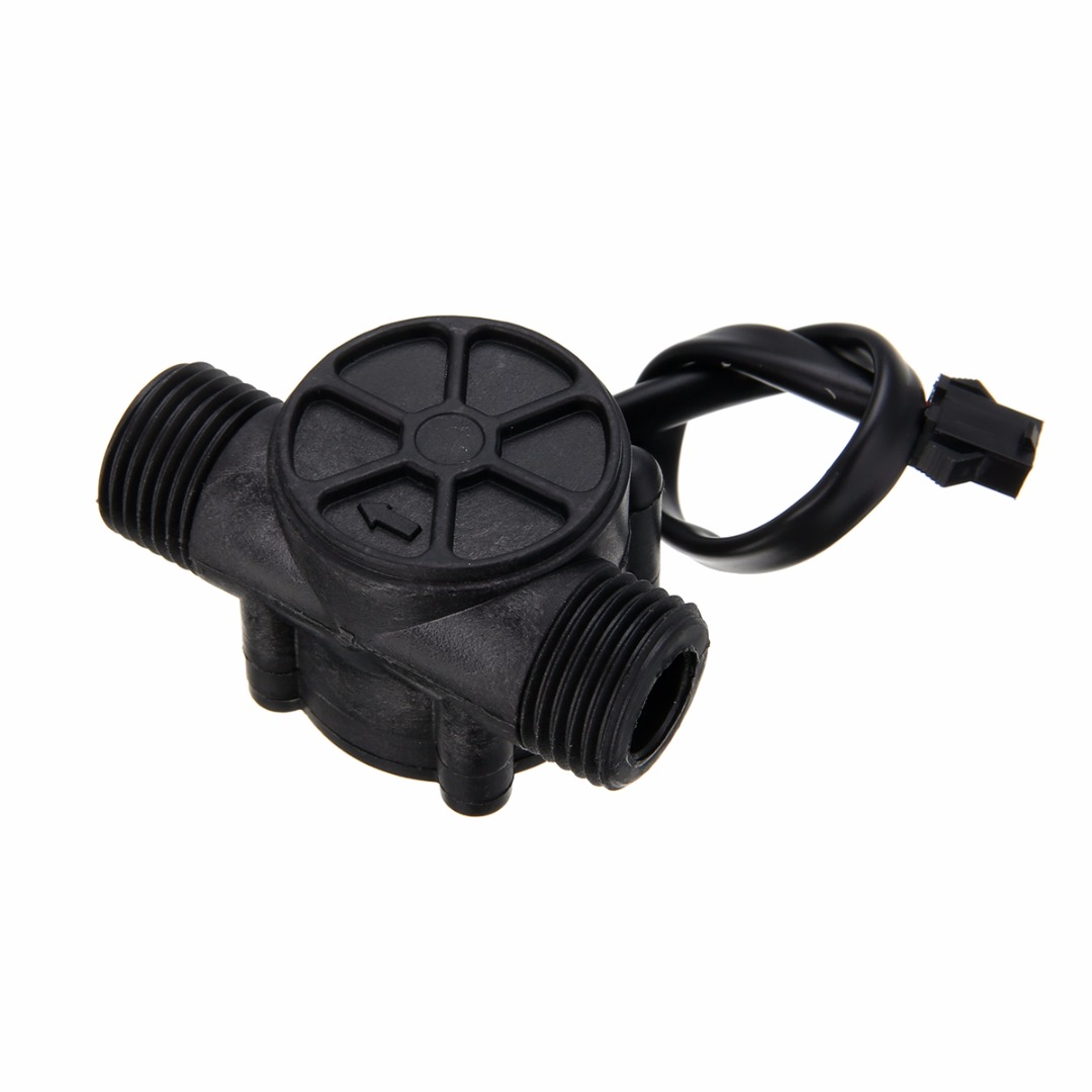 Capteur de débit d&#39;eau pour Turbine Arduino, 1/2 pouces, 1-30L/min, débitmètre à effet Hall, mesure de la température