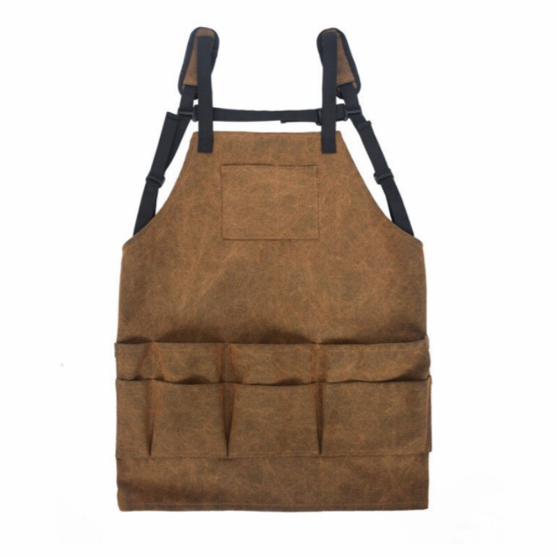 Mandil de herramientas multifuncional, lona encerada de múltiples bolsillos, impermeable, correa ajustable para carpintería, delantal de reparación de electricista, 1 Uds.: 20oz Waxed Canvas