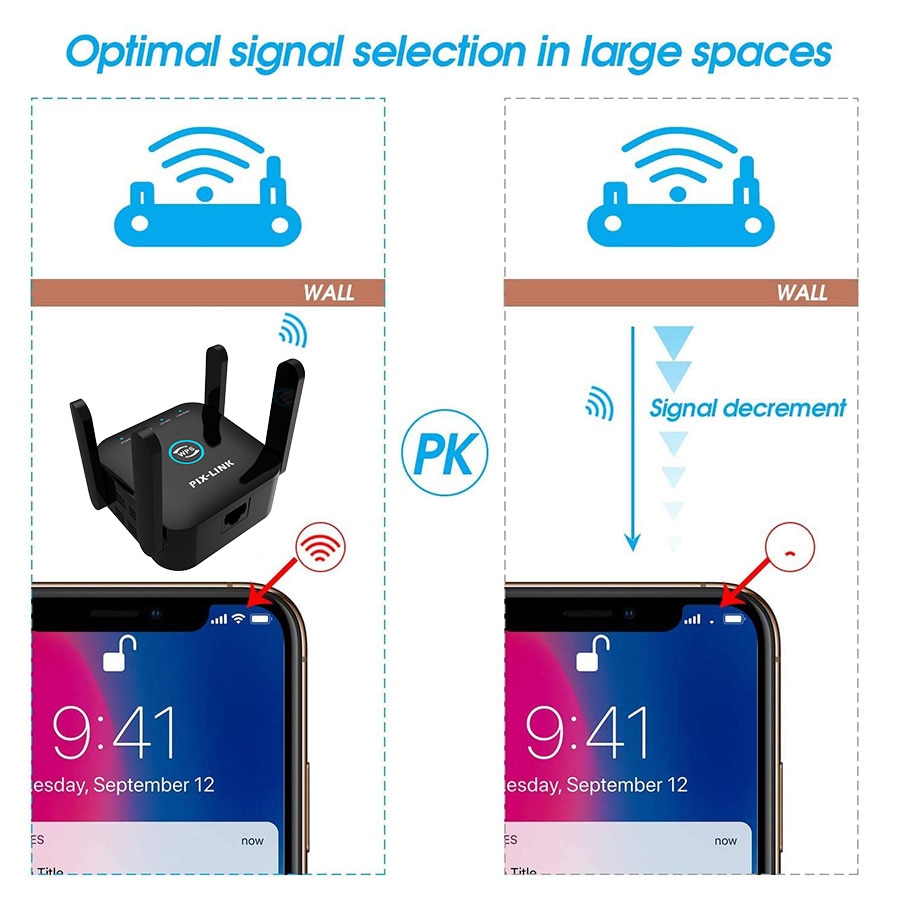 PIXLINK LV-AC24 bezprzewodowy 5G 2.4Ghz wzmacniacz sygnału WiFi Extender 1200Mbps wzmacniacz Wi-Fi 802.11N daleki zasięg AP wzmacniacz sygnału