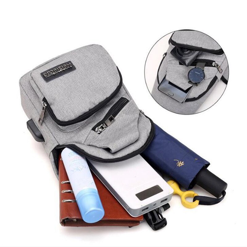 Männlichen Schulter Taschen USB Ladung Umhängetaschen Männer Anti Diebstahl Brust Tasche Schule Sommer Kurze Reise Boten Tasche