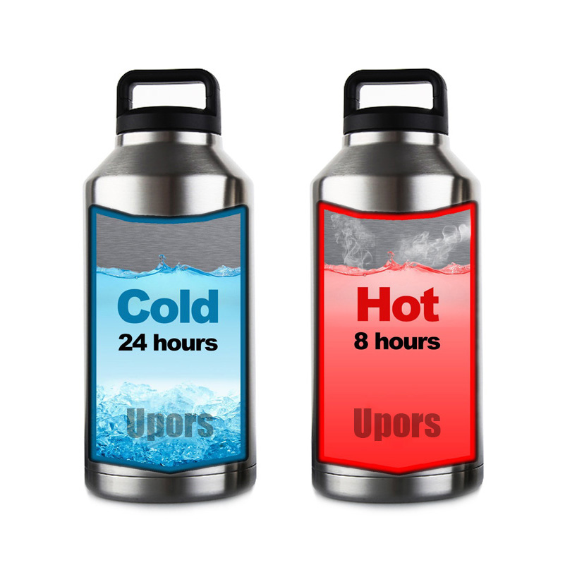 UPORS 64 OZ Homebrew Beer Growler 304 Stainless Steel double wall vacuum insulated Water Bottle Home Brew Beer Growler Bottle