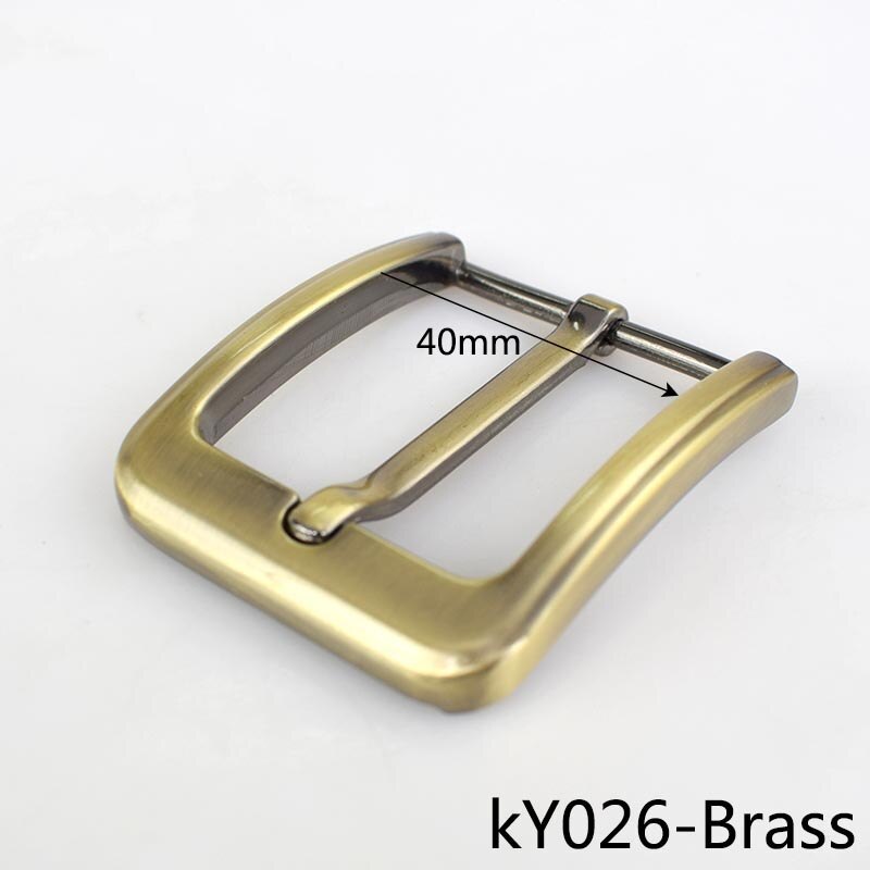 Meetee-hebillas de cinturón con pasador de Metal para hombre y mujer, hebillas de cinturón de 35/40mm, para manualidades de cuero, accesorios de decoración para Vaqueros, 1/2/5 Uds.: 1Pc / KY026-Brass