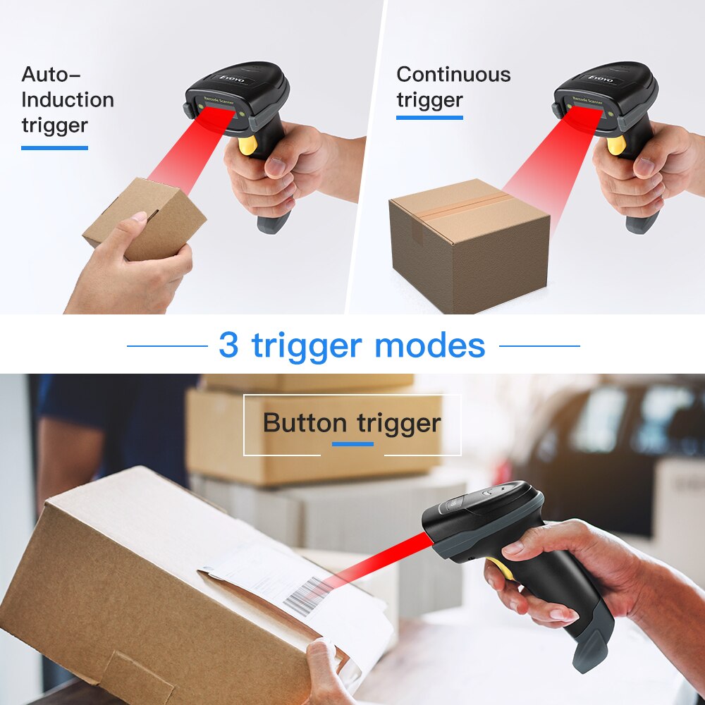 Eyoyo EY-018 1D Wireless Barcode Scanner Bluetooth 2.4G Wireless USB Barcode Reader For iPad PC Phone Supermarket Warehouse