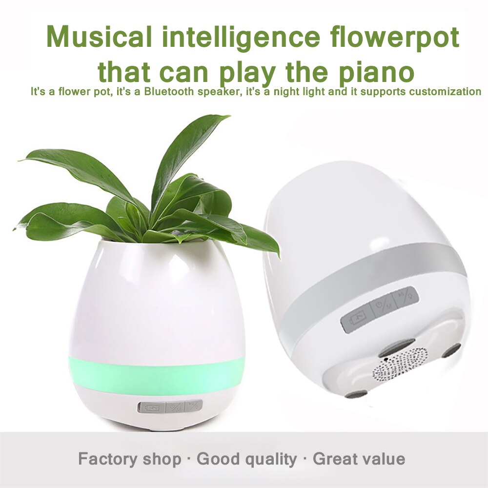 Intelligent musik urtepotte  k3 trådløs bluetooth højttaler kan spille varmt lys farverig lampe bluetooth højttaler sengelampe