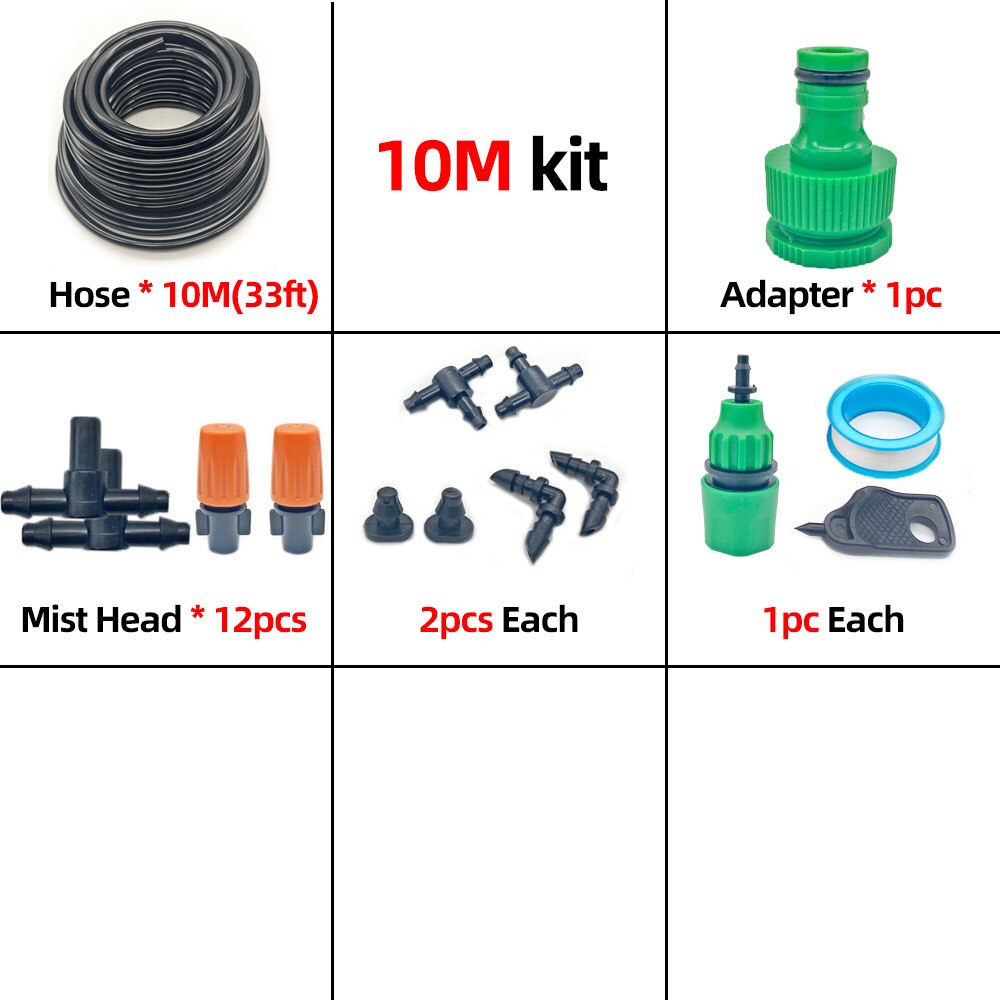 10M Automatic Watering Irrigation System Plant Watering Drip Irrigation Garden Watering System Misting System Cooling