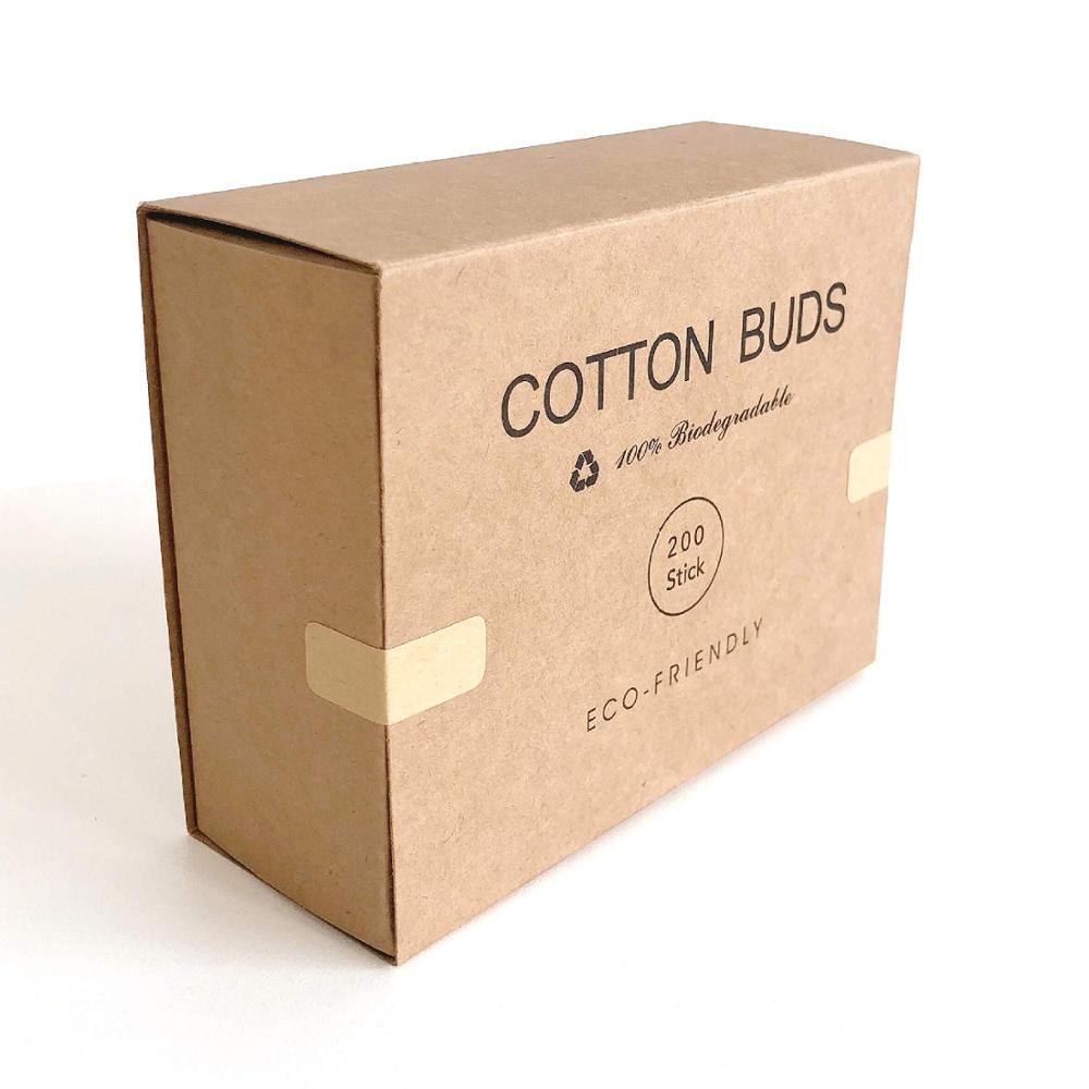100/200 Pcs Double Head Bamboo Cotton Swabs Eco Friendly Wooden Cotton Buds Recyclable Biodegradable for Makeup Nose Ear Clean