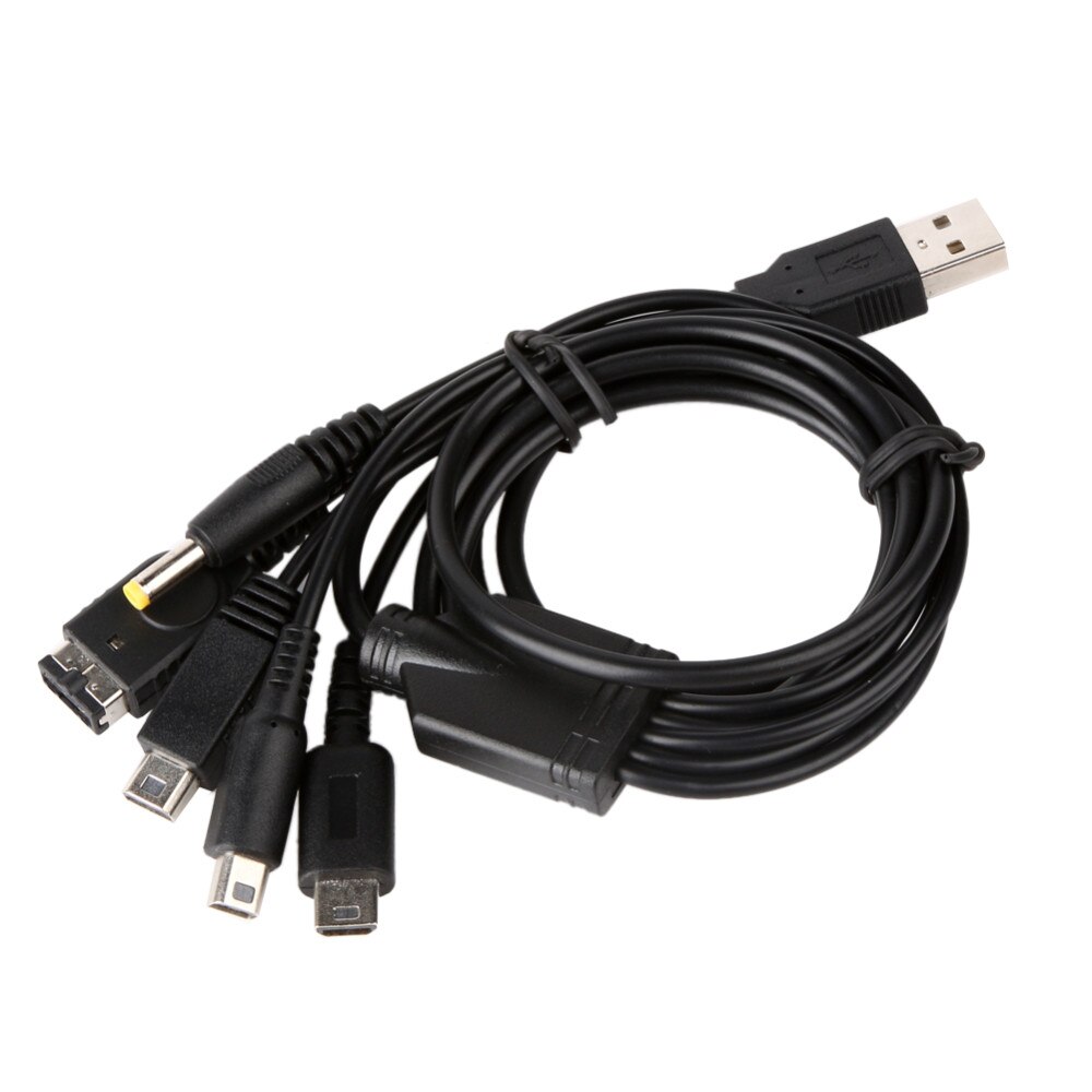 5 In 1 Usb Charger Cable Snelle Opladen Game Accessoires Usb Lader Kabels Zwart
