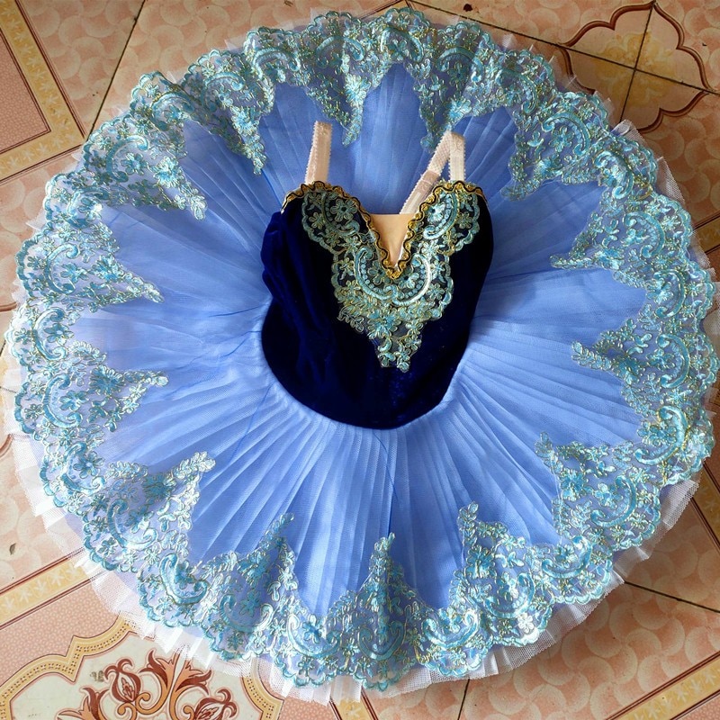 Kids Blue Ballerina Dress Ballet Tutu For Child Adulto Pancake Swan Lake Tutu Dance Costumes Ballet Dress Girls