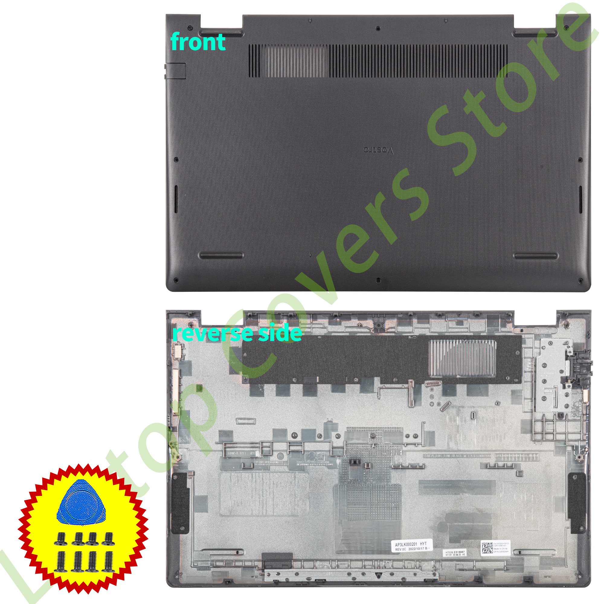 couvercle arrière/lunette/charnières LCD pour Vostro 15 3510 3511 3515 3520 3525 V3510 pièces en plastique repose-paume boîtier inférieur 15.6 pouces: Or