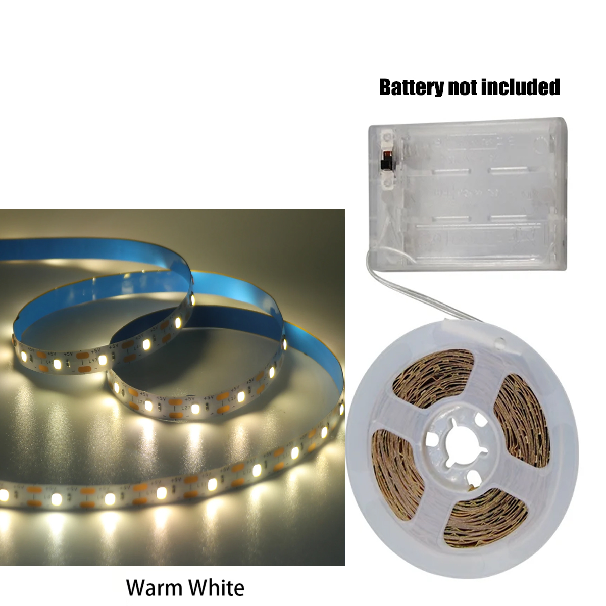 Batteri led-strimmellys 2835 stk . 60 stk. perler /m 5v 8mm boligindretning skab blå baggrundsbelysning lyserød natlampe: Udsender farve 7 / 1m