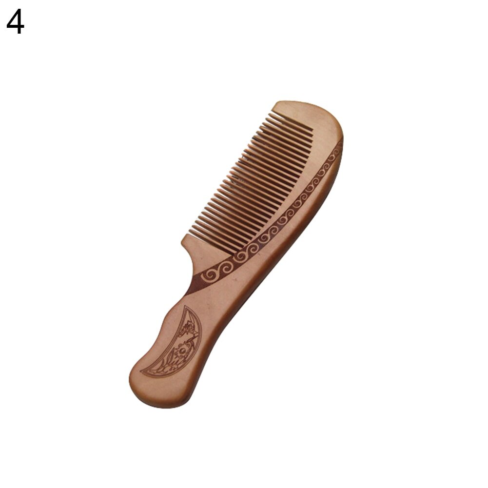 Pente de madeira sólida antiestático, 1 peça, pêssego e madeira sólida, massagem saudável, ferramenta de cuidados de cabelo de beleza acessórios: 4