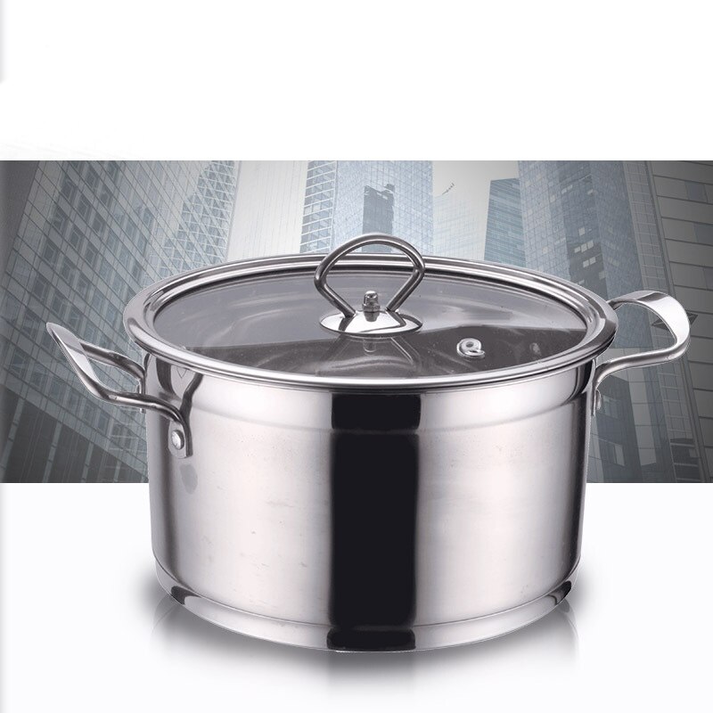 1pcs 14/16cm Steel Soup Pot Kitchen Cooking Pot Cookware Cookers Party Stock Pot Chinese Stainless For Induction