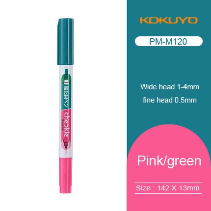 Japan Kokuyo Annotation Pen Set Invisible Pen Covered Student Memory Word Erasable Marking Highlighter PM-M120: Pink green