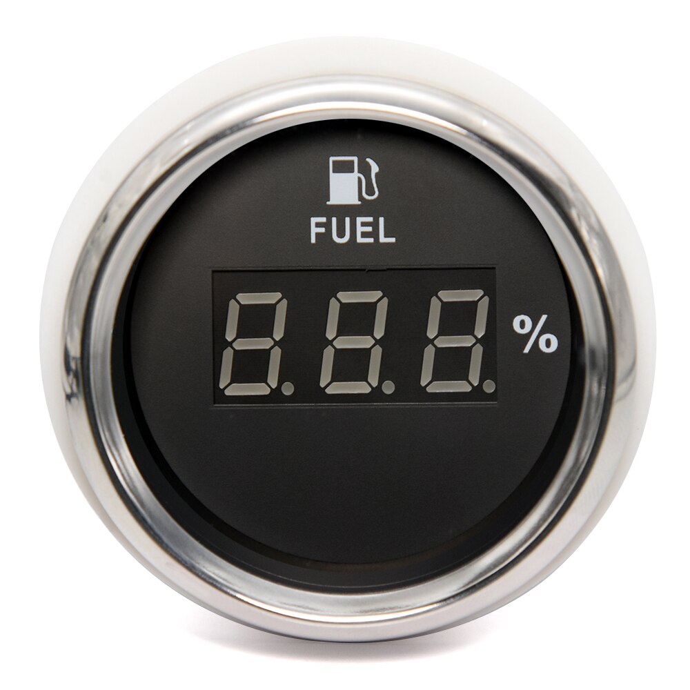 0-190ohm Digital Fuel Gauge 2" 52mm Oil Tank Level Indicator with Fuel Level Sensor 12V/24V for Auto Car Diesel Gasoline
