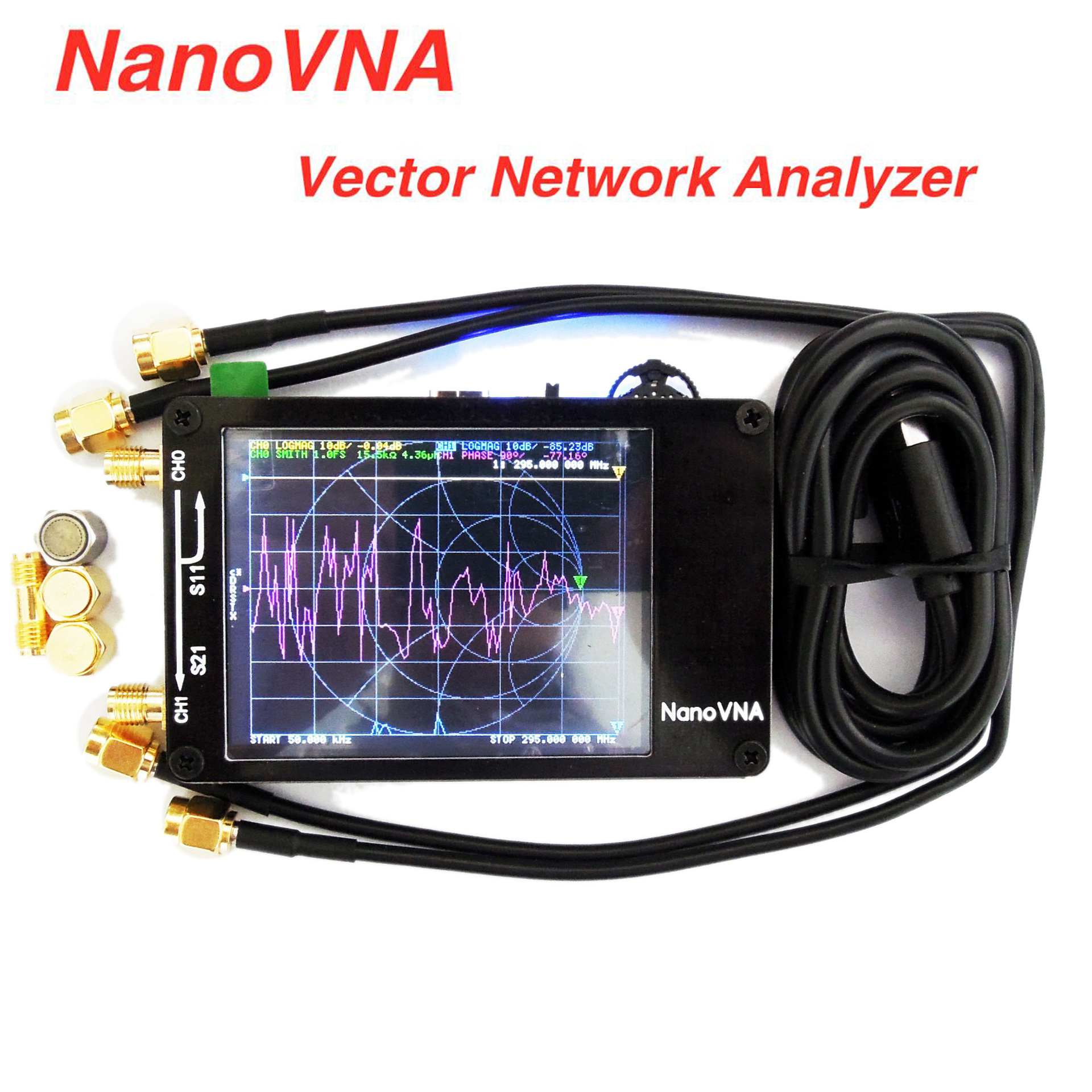 Portable Digital Vector Network Antenna Analyzer VHF UHF MF HF Antennas Analyzer Handheld Shortwave 50KHz-900MHz