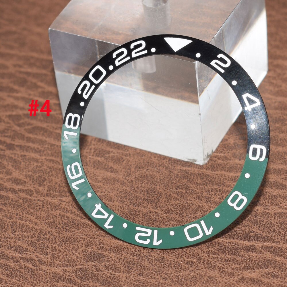 9 model 38mm groen/zwart/blauwzwarte keramische lunette-inzet voor 40mm gmt automatisch uurwerkhorloge
