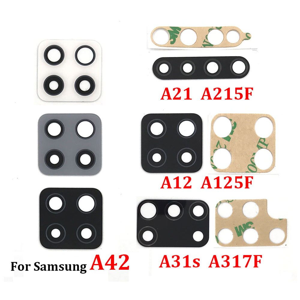 2PCS Rear Back Camera Glass Lens With Glue Adhesive Sticker For Samsung A12 A21 A31S A42 Replacement Parts