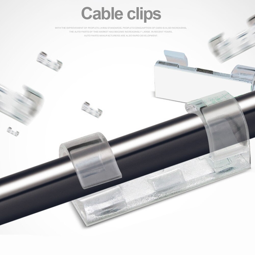 Fixed Cord Organiser Buckle Wall Desk Office Space Saving Management Self Fasteners Cable Clip Clamp Wire Holder